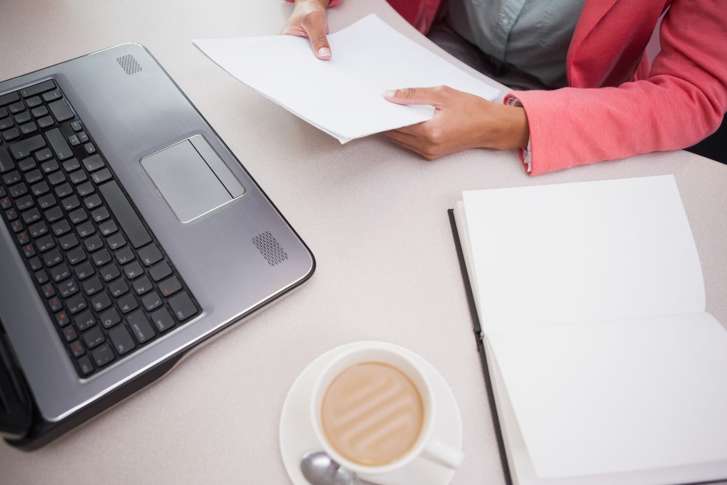 Woman working at a desk